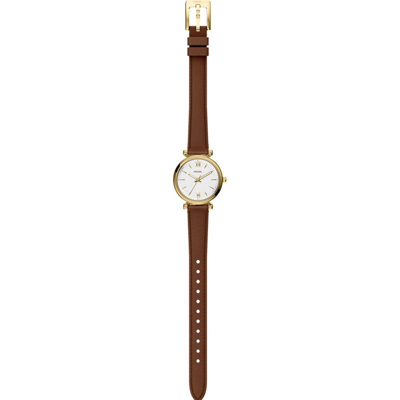 Fossil Carlie Round White Dial Watch ES5464-zoom-