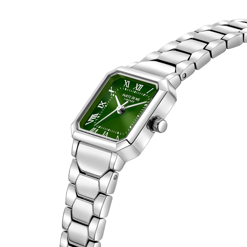 Parte di Me Orologio square ladies watch silver coloured and green PDM09029-zoom-