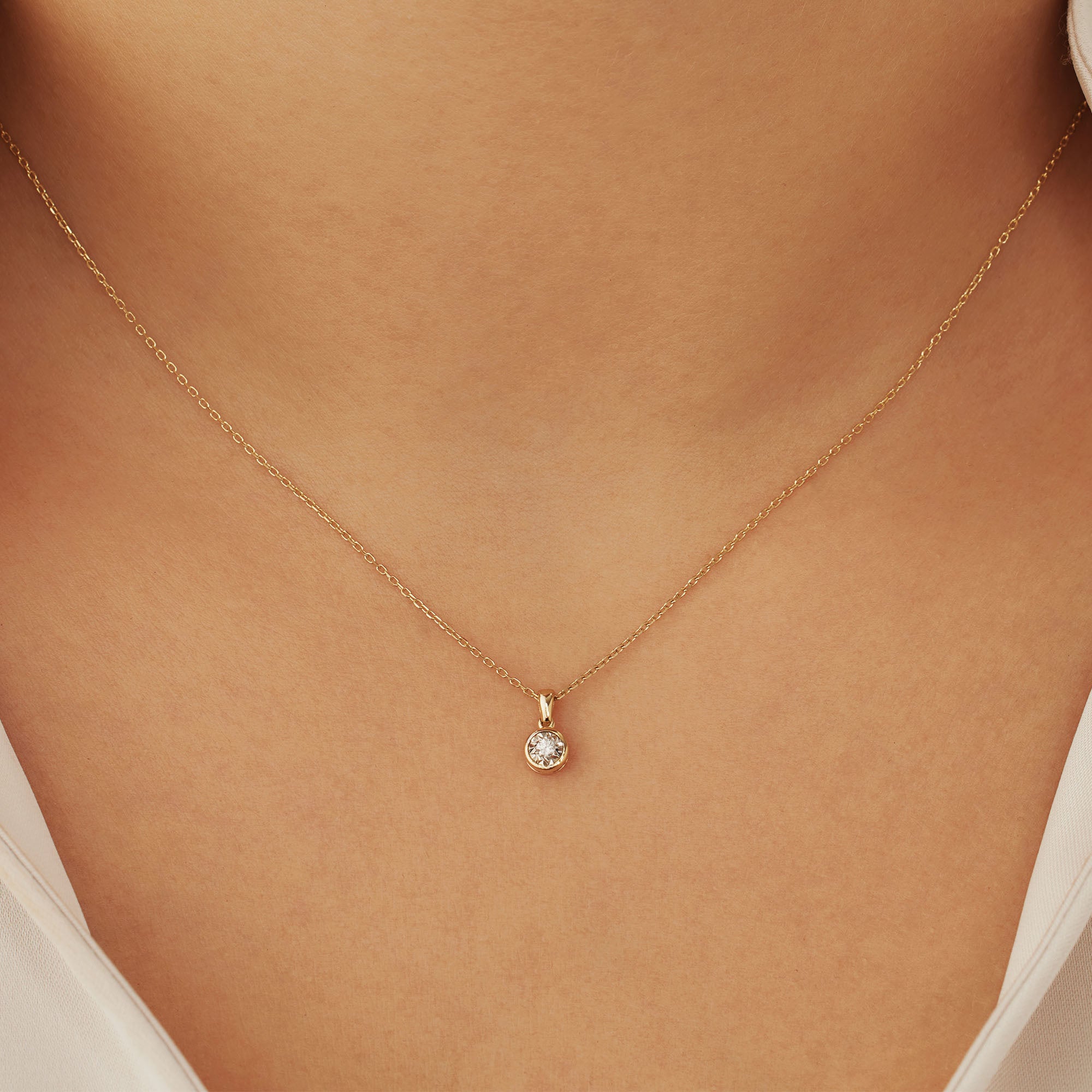 Isabel Bernard De La Paix Inaya 14 Carat Golden Necklace | diamond 0.03 ct | IBD350019