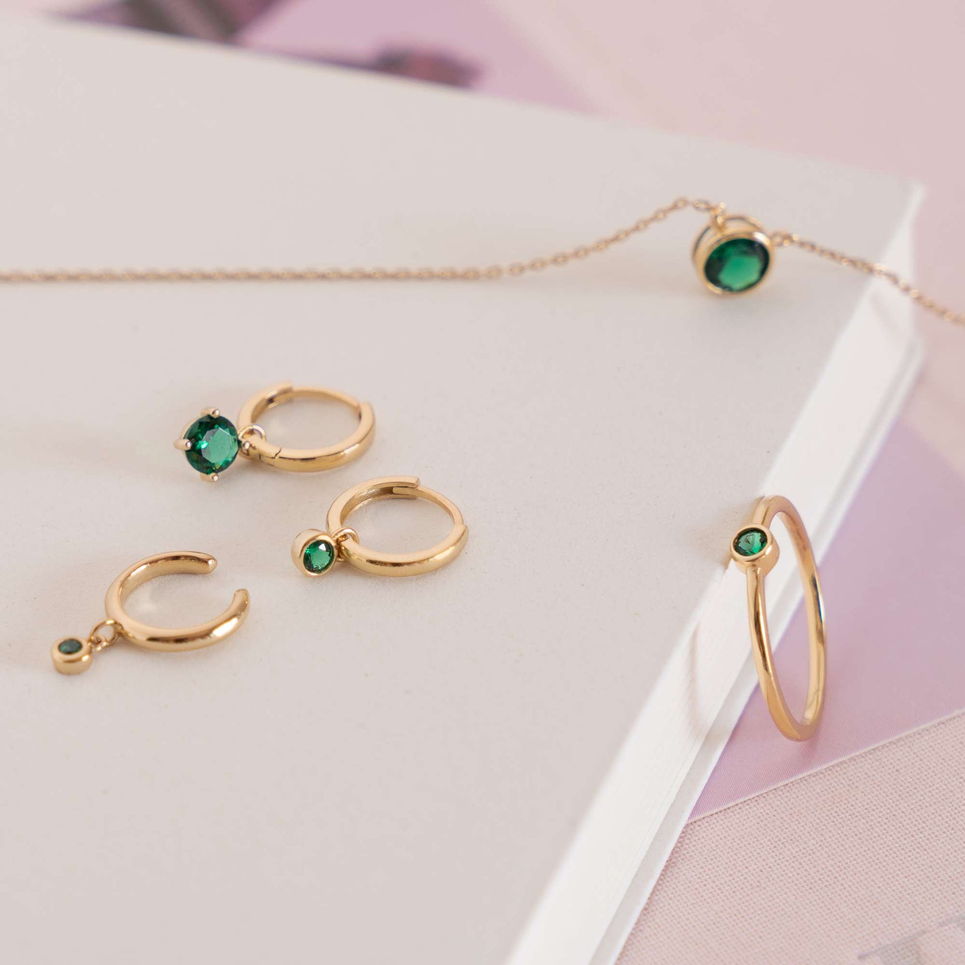 Violet Hamden Venus 925 Sterling Zilveren Goudkleurige Creolen Met Geboortesteen VH360017-SEP