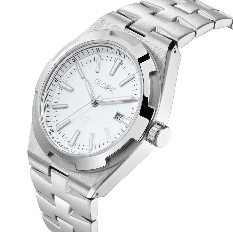 Olympic Legacy Montre Pour Homme Argentée et Blanche OL75HSS004-zoom-