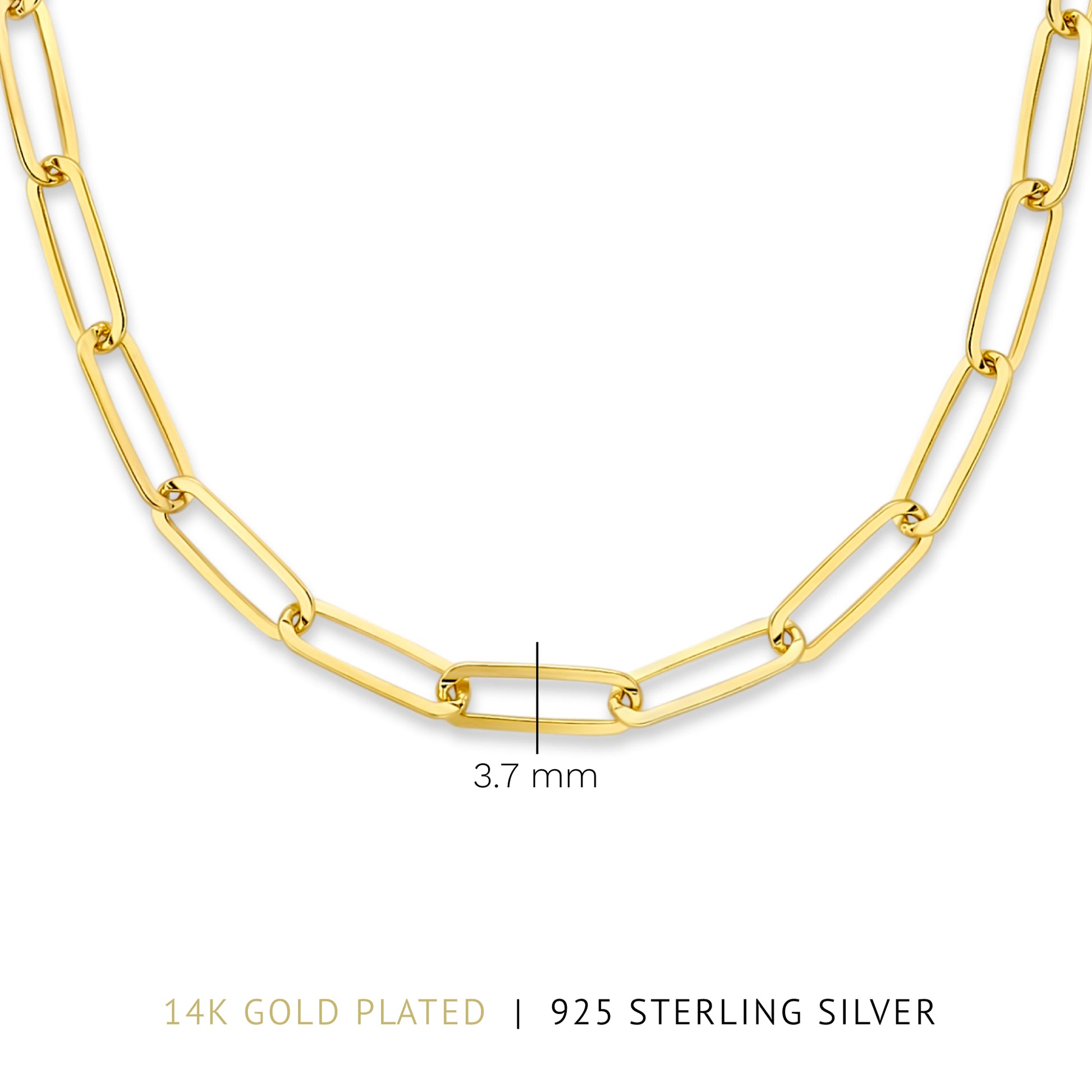 Parte Di Me Bibbiena Poppi Felice 925 Sterling Silver Gold Plated Schakel Necklace PDM34092