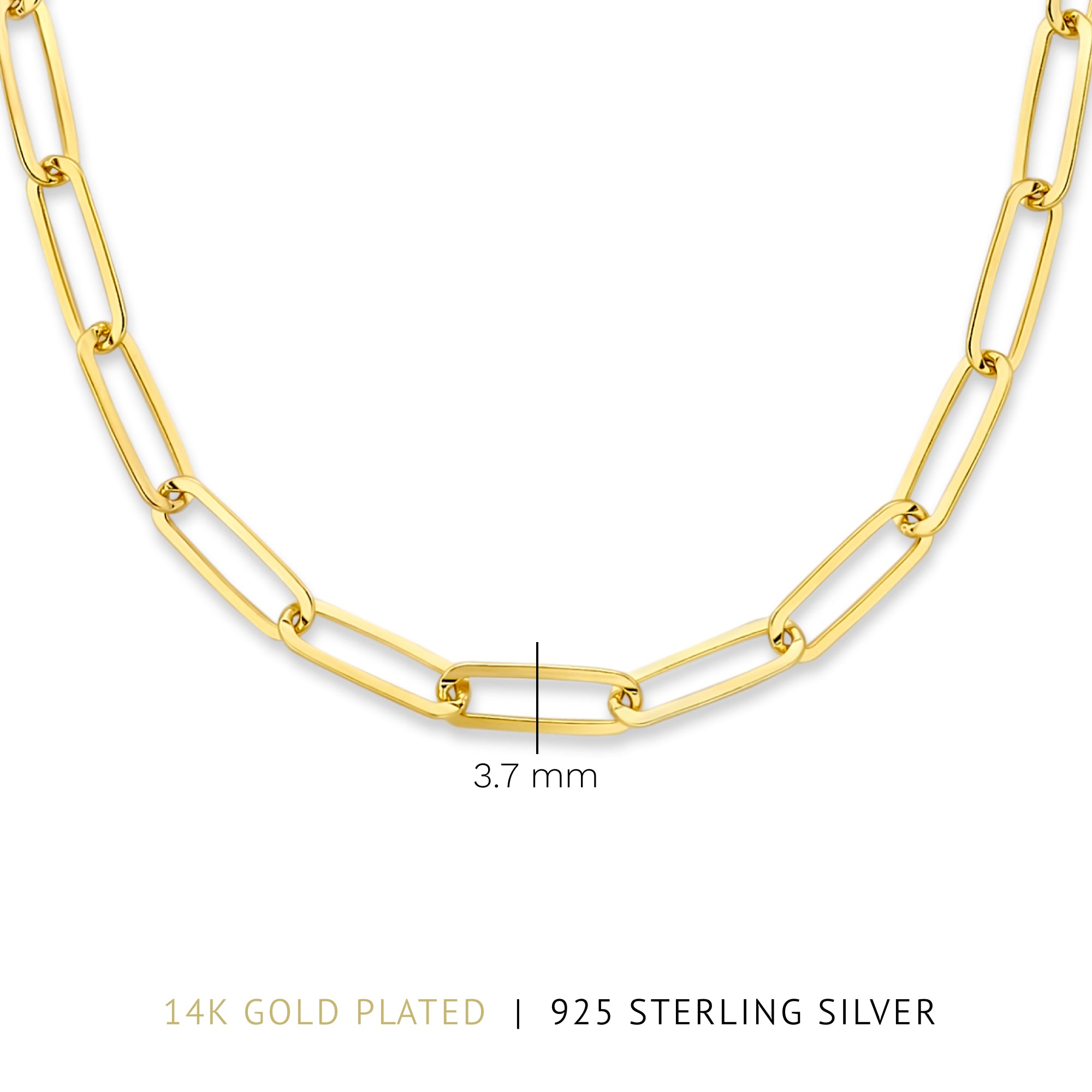 Parte Di Me Bibbiena Poppi Felice 925 Sterling Silver Gold Plated Schakel Necklace PDM34092