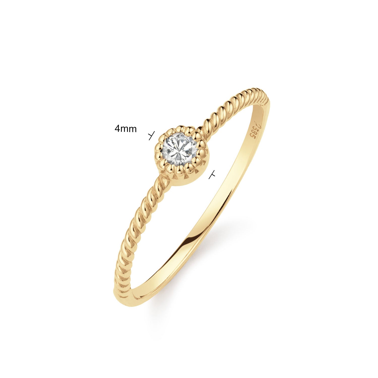 Jackie Gold Grimaldi White Topaz 14 Karat Gold Ring 585 JKR25.511-54