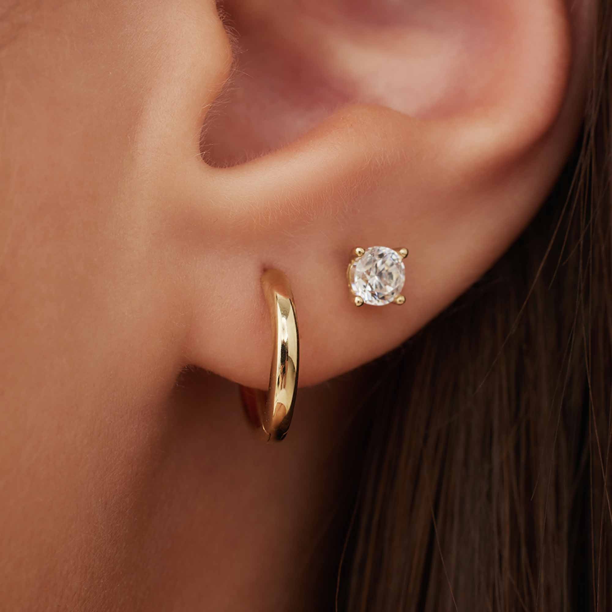 Isabel Bernard Rivoli Morgane 14 Carat Golden Hoop Earrings IB360144