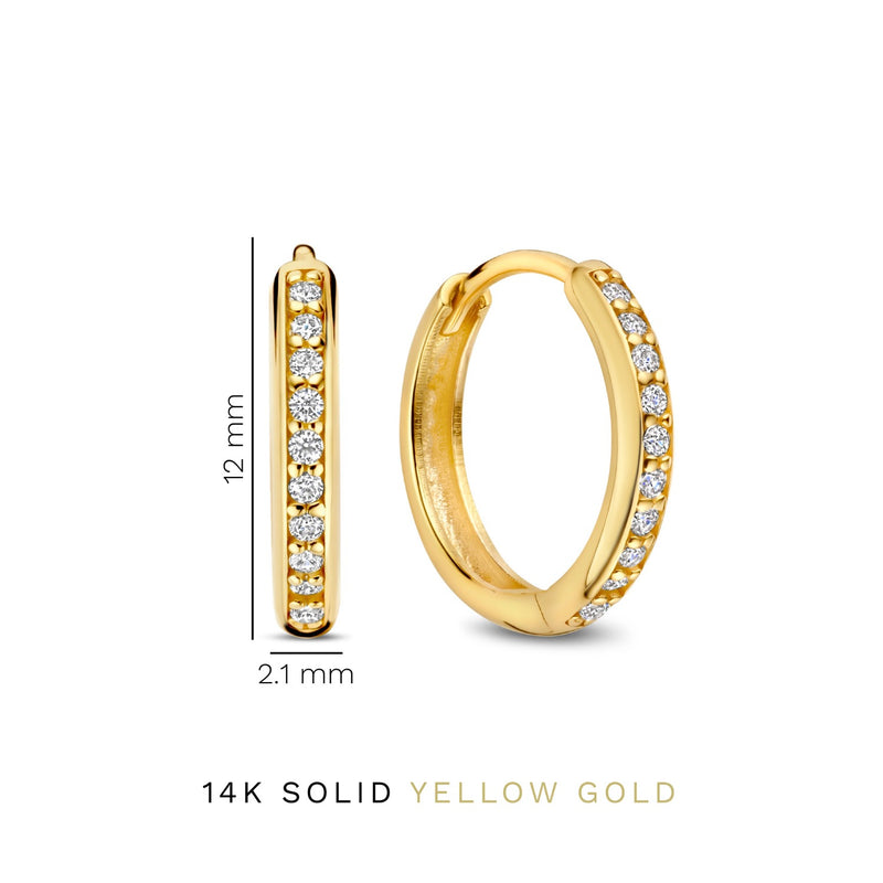 Isabel Bernard Cadeau d'Isabel Coffret cadeau boucles d'oreilles en or 14 carats avec zircone IB90188-zoom-