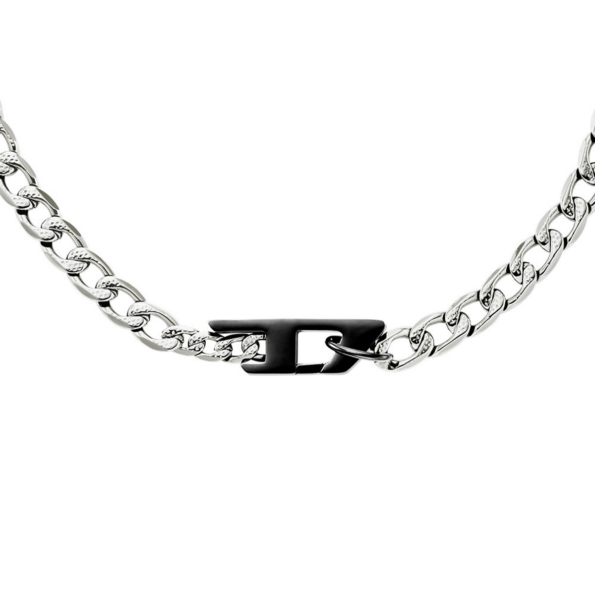 Diesel D Logo Silver and Gold Stainless Steel Necklace DX1636931