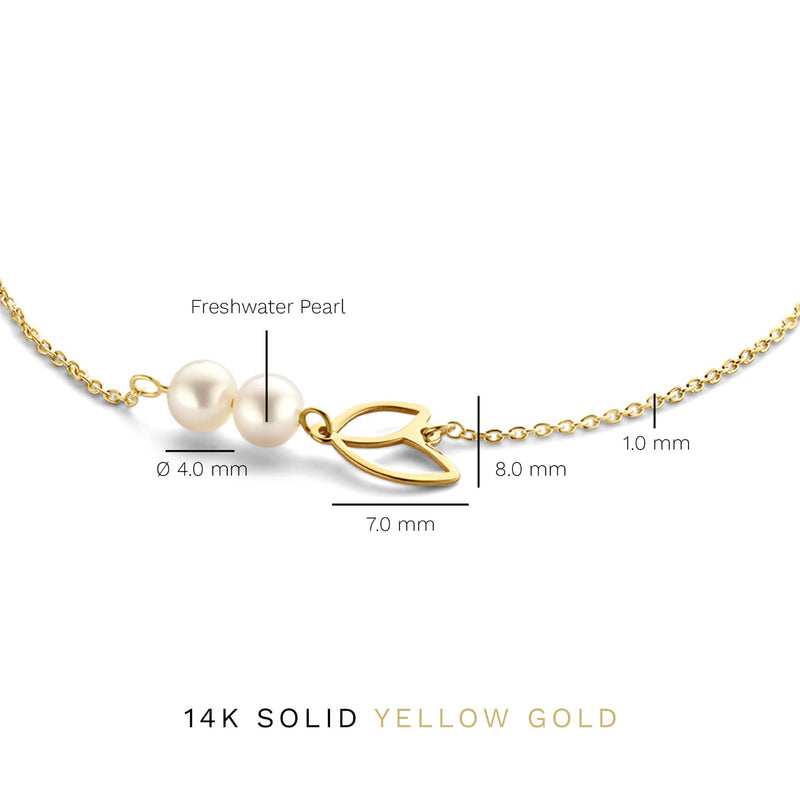 Isabel Bernard Cadeau d'Isabel Coffret cadeau bracelet et puces d'oreilles en or 14 carats avec perles d'eau douce IB90185-zoom-