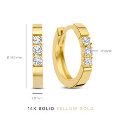 Isabel Bernard De la Paix Madeline 14 Carat Golden Hoop Earrings | diamond 0.15 ct | IBD360018