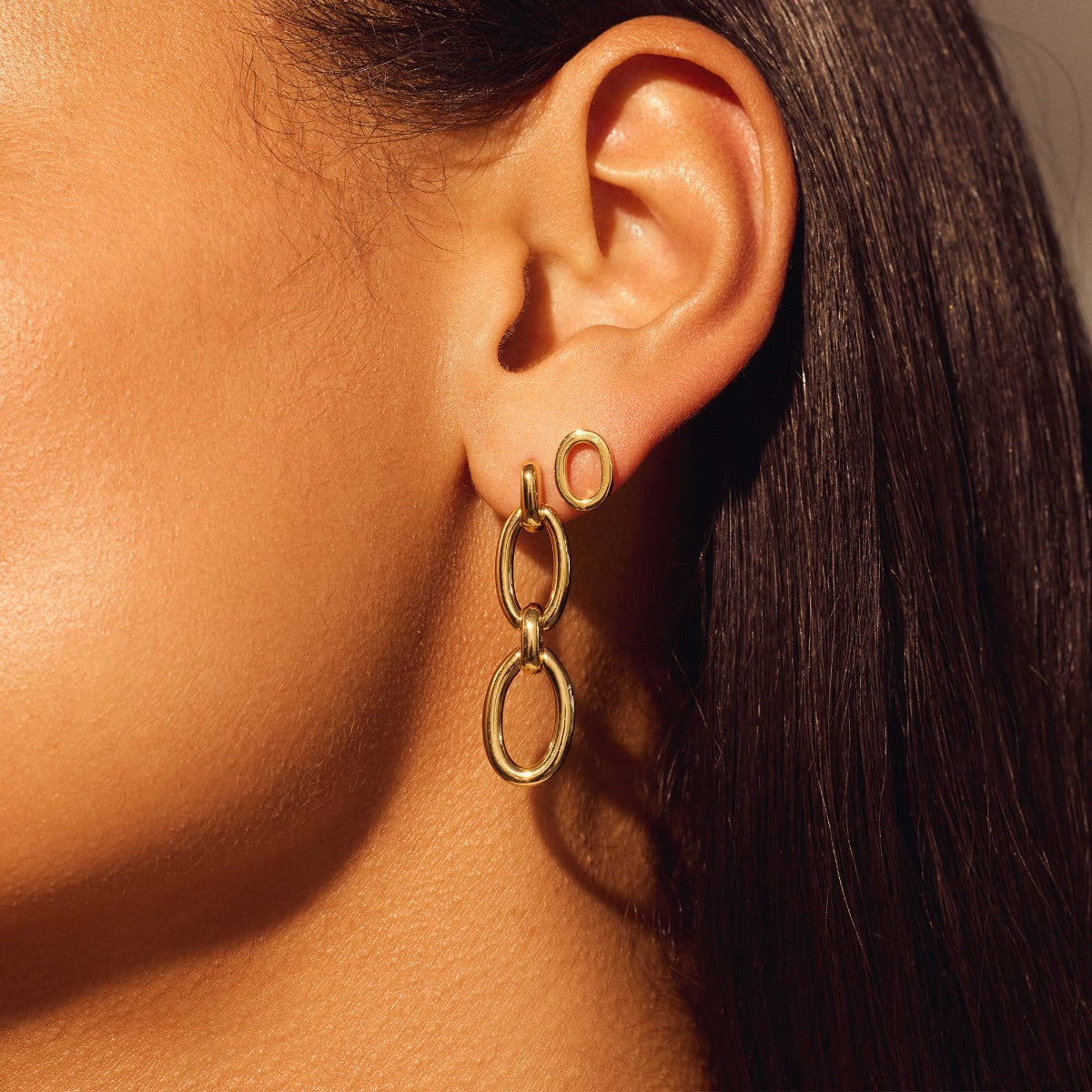 Parte Di Me Bibbiena Poppi Clara 925 Sterling Silver Gold Plated Ear Studs PDM36194