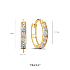 Beloro Jewels Monte Napoleone Stella 9 Karat Gold Hoop Earrings BO360067