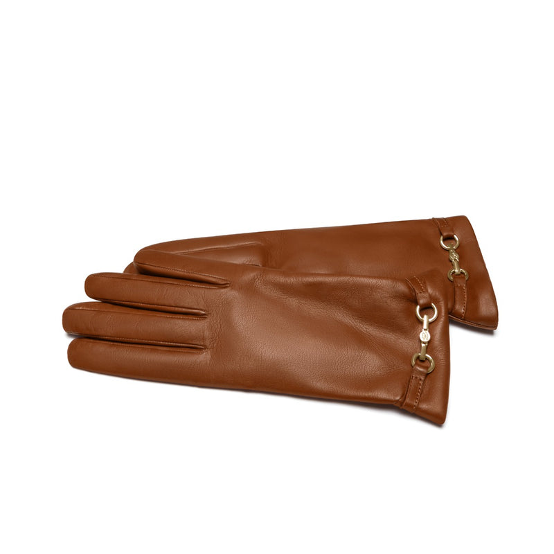 Isabel Bernard Honoré Gants Marcelia en cuir de chèvre cognac IB67001-336-7-zoom-