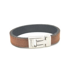 Josh Cognac Leather Bracelet 25037SL/CGNC/LME