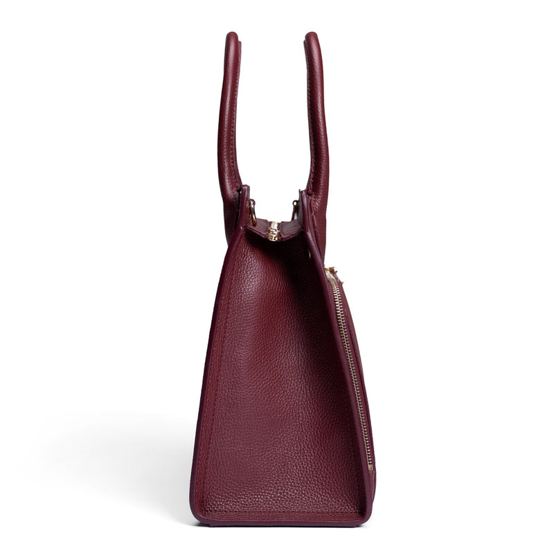 Isabel Bernard Honoré Nadine rouge bordeaux sac à main en cuir de veau avec compartiment pour ordinateur portable 13 pouces IB25110-052-13-zoom-