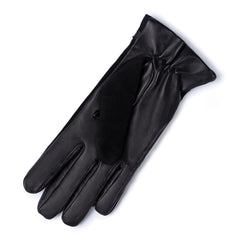Isabel Bernard Honoré Marcelia black goatskin suéde leather gloves IB67001-101-7.5