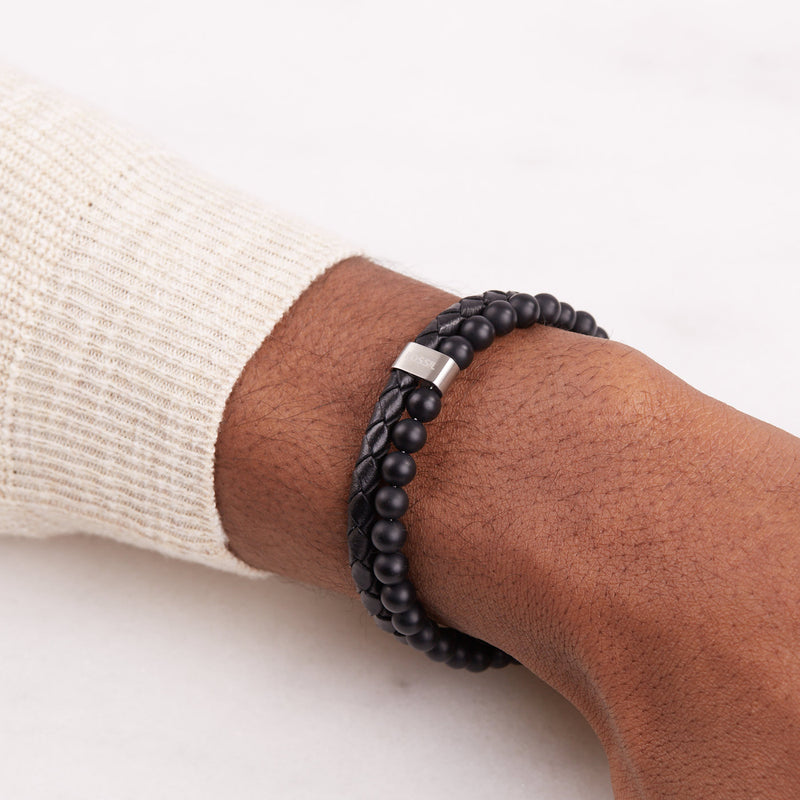 Fossil Zwarte Vintage Casual Armband JF02763040 (Lengte: 18.00 - 19.50 cm)-zoom-