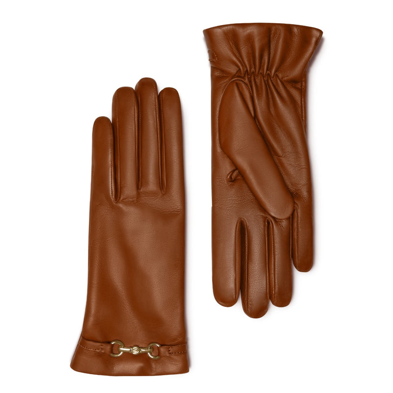 Isabel Bernard Honoré Gants Marcelia en cuir de chèvre cognac IB67001-336-7-zoom-