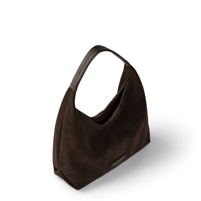 Isabel Bernard Honoré Grace Mini sac à main en suède marron foncé IB21132-131-zoom-