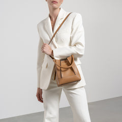 Isabel Bernard Femme Forte Minette Camel Calfskin Handbag IB21114-334