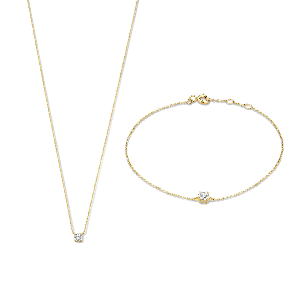 Isabel Bernard Cadeau d'Isabel 14 Carat Golden Necklace and Bracelet giftset IB90029