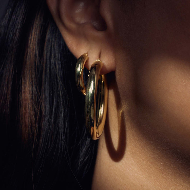 Parte Di Me Bibbiena Poppi Femmes Créoles Plaqué or 14 carats PDM36056-zoom-