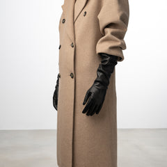 Isabel Bernard Honoré Ines black goatskin leather gloves IB67005-301-6.5