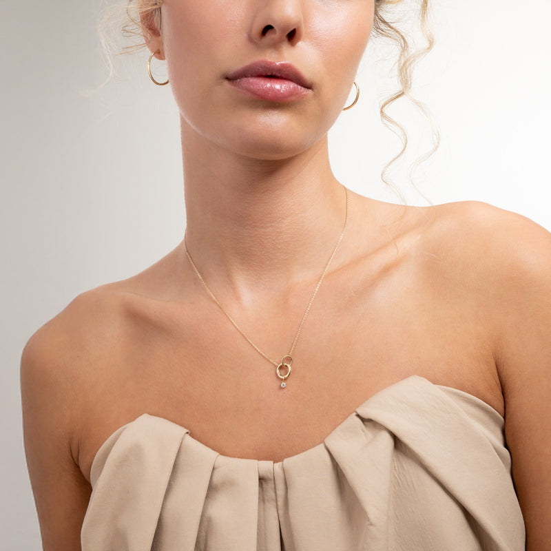 Isabel Bernard Le Marais Zircon Carré Pendentif Or 14 Carats IB350061-zoom-