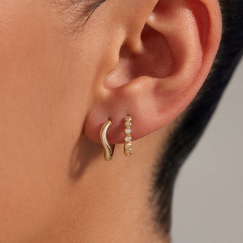 Beloro Jewels La Rinascente Mathilde boucles d'oreilles créoles en or 9 carats (9,6 mm) BO360109-zoom-