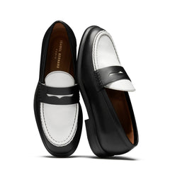 Vendôme Blandine Black and White Calfskin Leather Loafers IB51015-10176-37