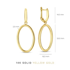 Isabel Bernard Aidee Annette 14 Carat Golden Schakel Drop earrings IB360236