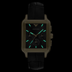 Emporio Armani Rectangular Black Dial Watch AR11753