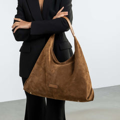 Isabel Bernard Honoré Grace brown suede shoulder bag IB25093-130