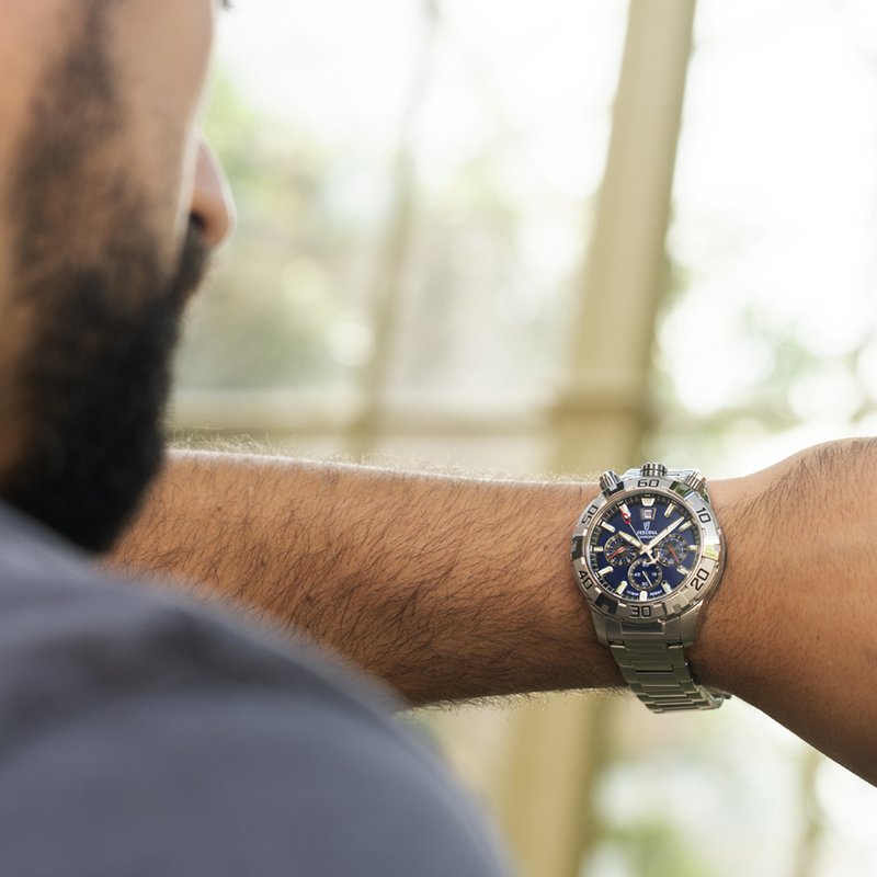 Festina Bullhead Blue Chronograph Men's Watch F20743/1-zoom-