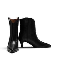 Isabel Bernard Vendôme Louane black calfskin leather boots IB53009-001-37