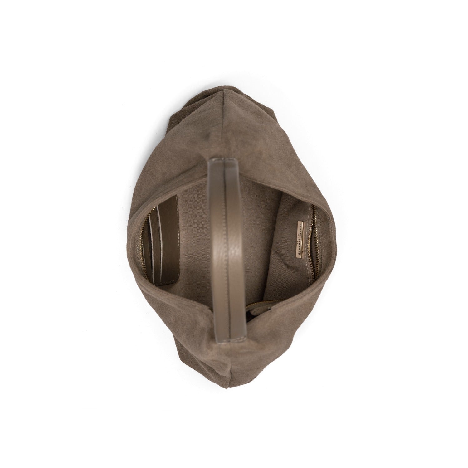 Isabel Bernard Honoré Grace mini taupe suede handbag IB21132-178