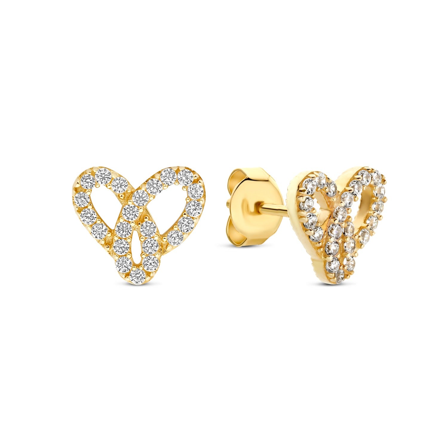 Beloro Jewels Monte Napoleone Dorothee 9 karat gold ear studs with zirconia stones BO360121