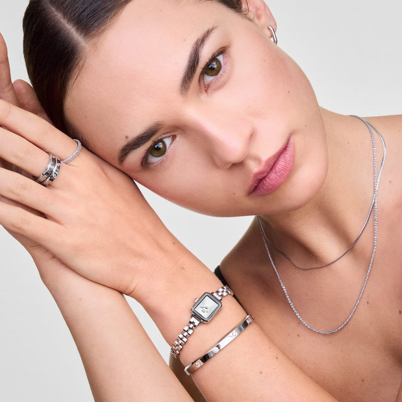 Daniel Wellington Petite & Quadro Mini Arch Silver Women's Watch DW00100844-zoom-