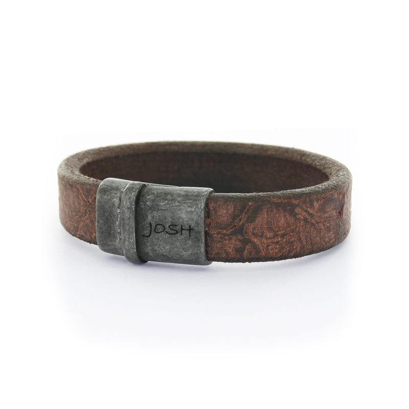 Josh Vintage Hommes Bracelet Marron 09237-VB/BROWN-M-zoom-