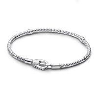 Pandora Charm Holders 925 Sterling Silver Studded chain Bracelet 593681C00-17