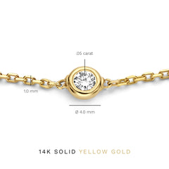 Isabel Bernard De la Paix Alfie 14 Carat Golden Bracelet | diamond 0.05 ct | IBD320002