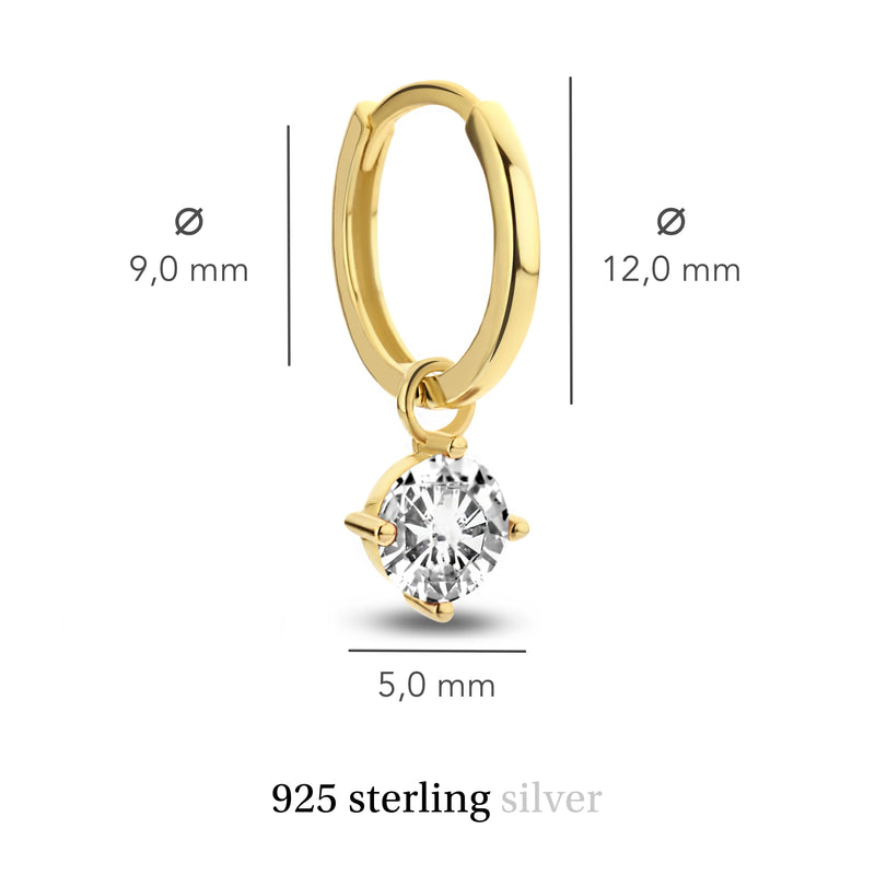 Violet Hamden Venus 925 Sterling Zilveren Goudkleurige Creolen Met Geboortesteen VH360017-SEP-zoom-