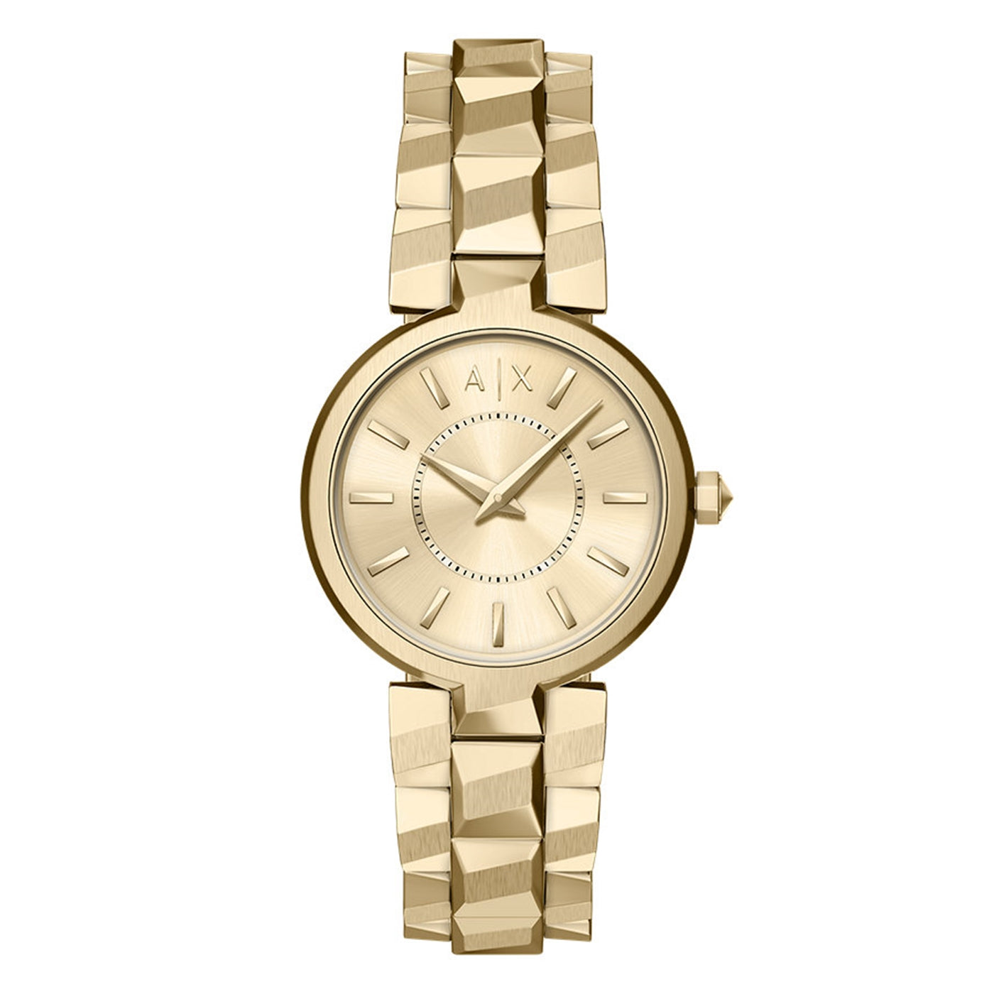 Armani Exchange Audora Round Gold Dial Watch AX4407