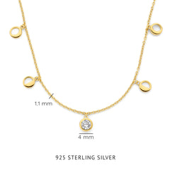 Violet Hamden Luna 925 Sterling Silver Gold Plated Necklace VH340040