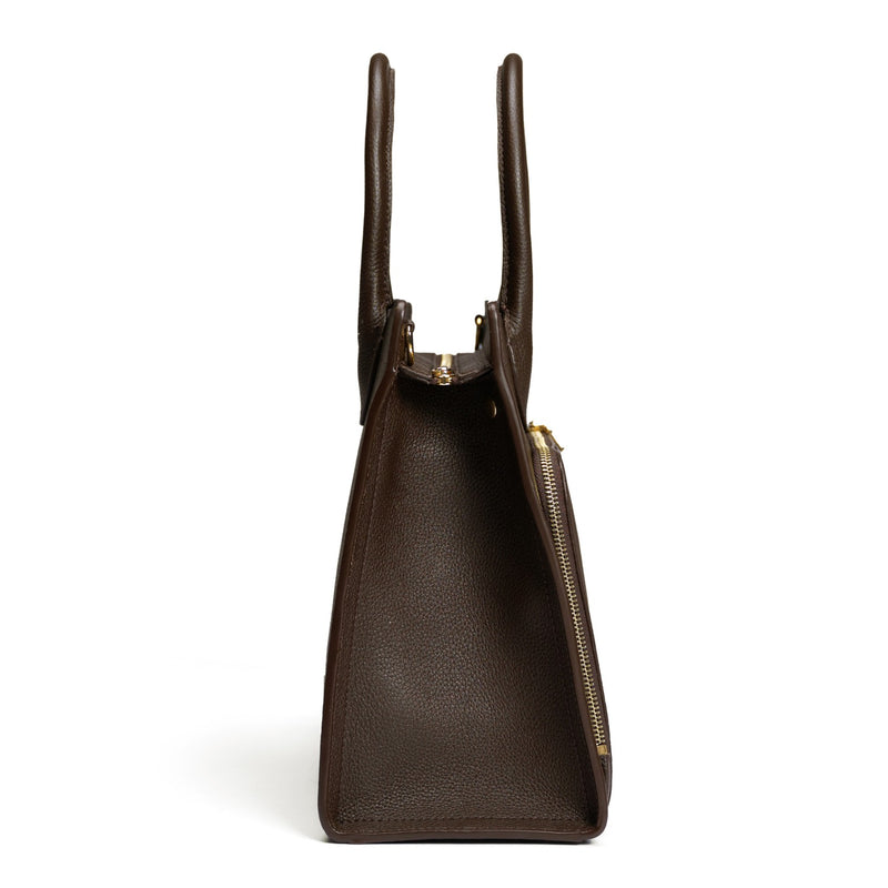 Isabel Bernard Honoré Nadine marron foncé sac à main en cuir de veau avec compartiment pour ordinateur portable 13 pouces IB25110-031-13-zoom-