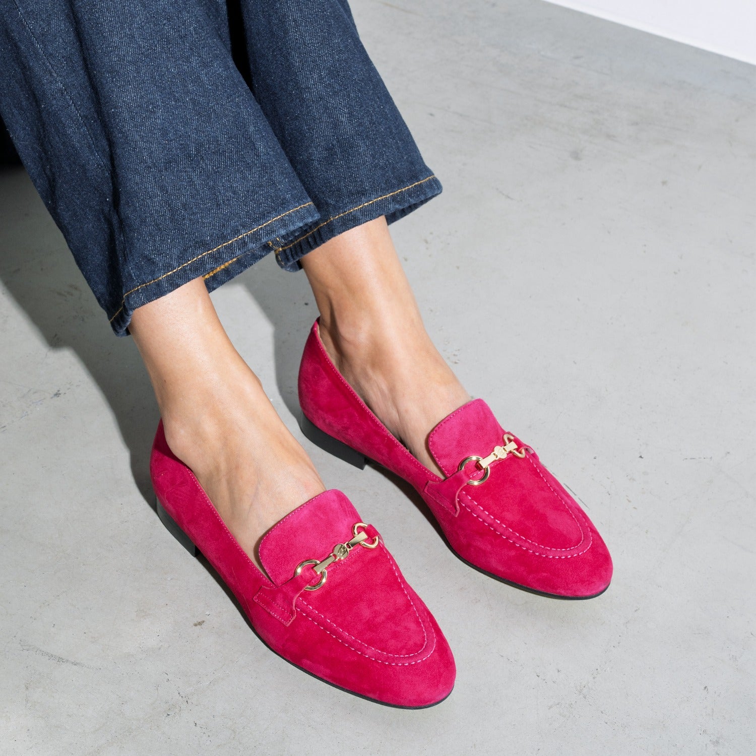 Isabel Bernard Vendôme Fleur Fuchsia Suède Loafers IB51100-155-36