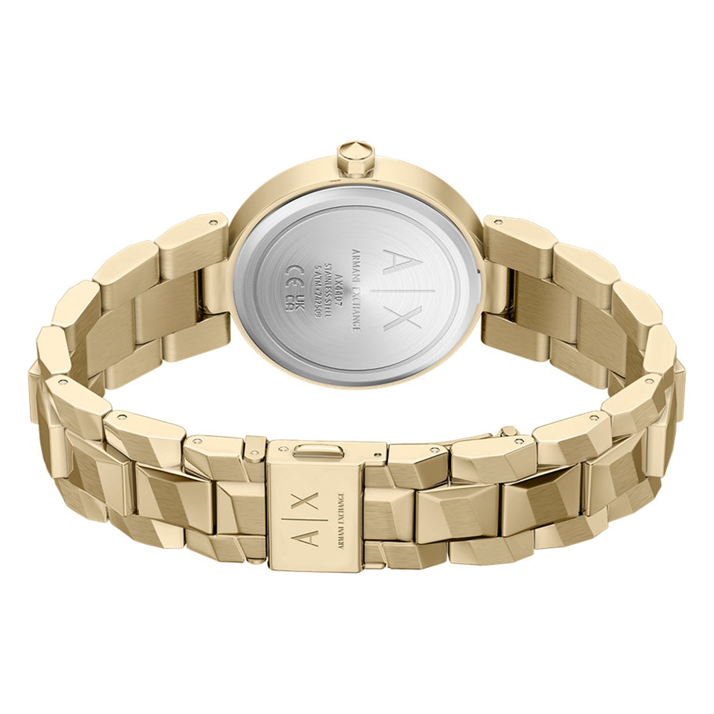 Armani Exchange Audora Round Gold Dial Watch AX4407