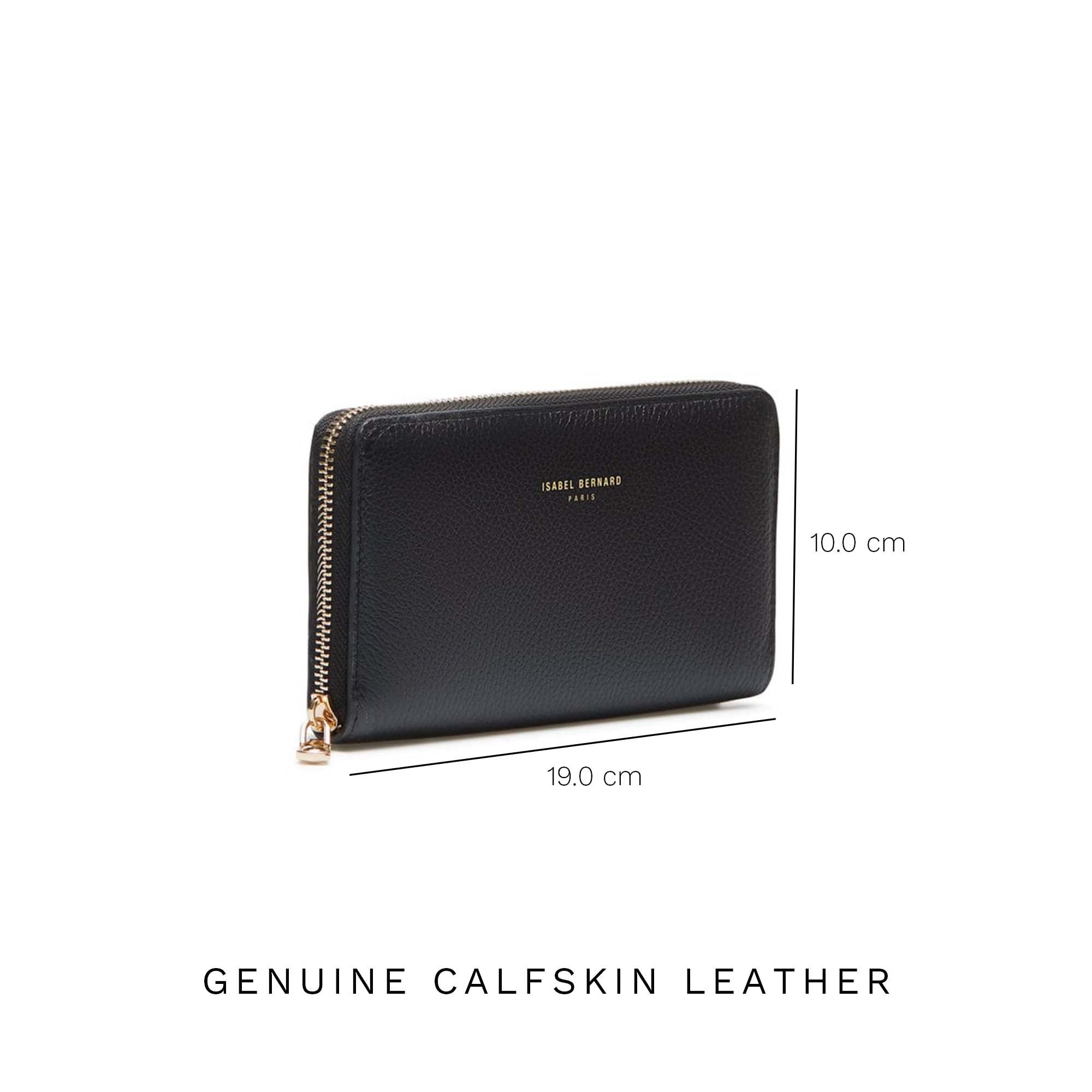 Isabel Bernard Honoré Léa Black Zip Wallet IB23001