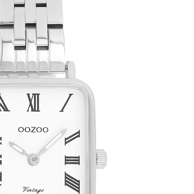 OOZOO Vintage Montre Femme Argentée et Blanche C20410-zoom-