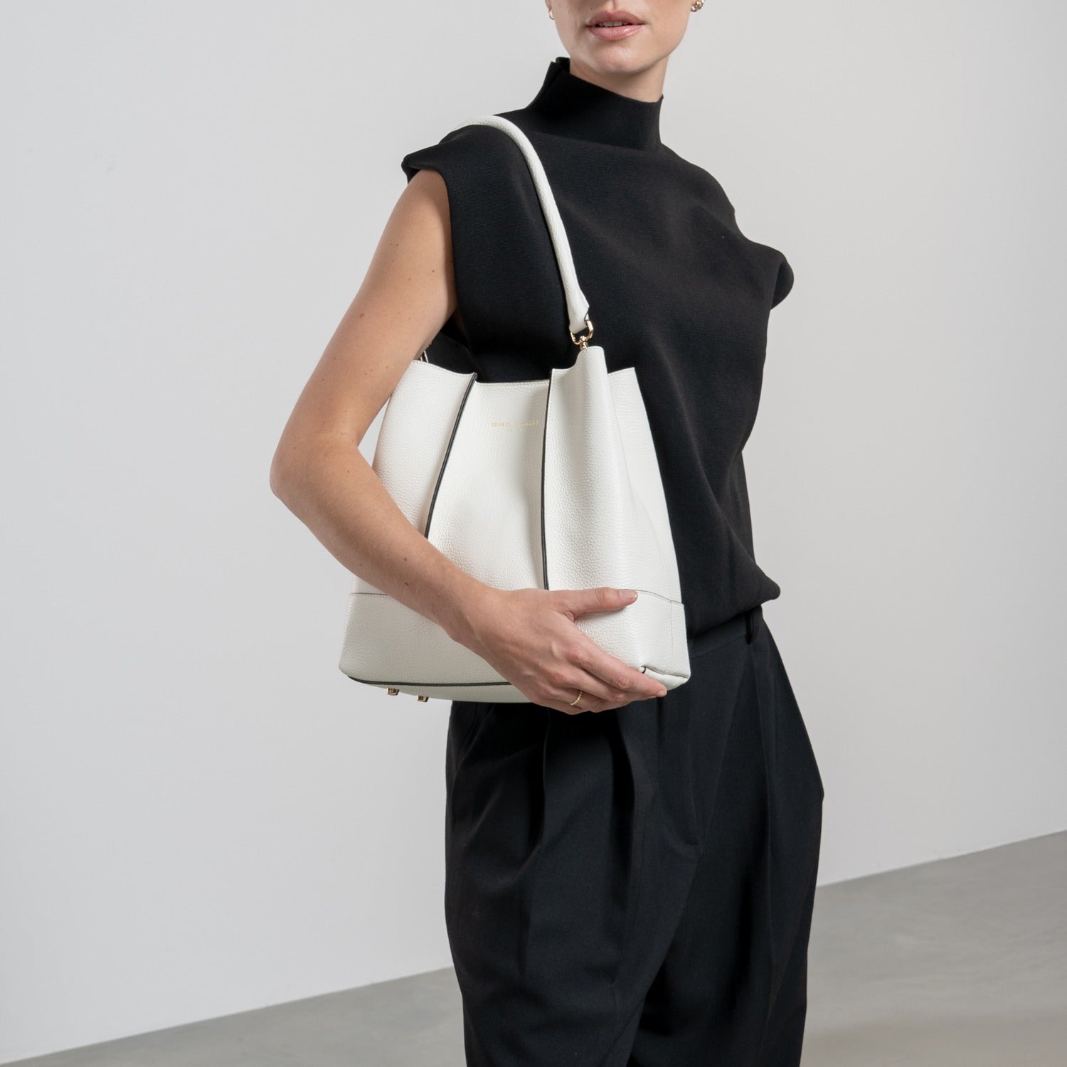 Isabel Bernard Femme Forte Macie Crème Calfskin Shoulder Bag IB25074-070