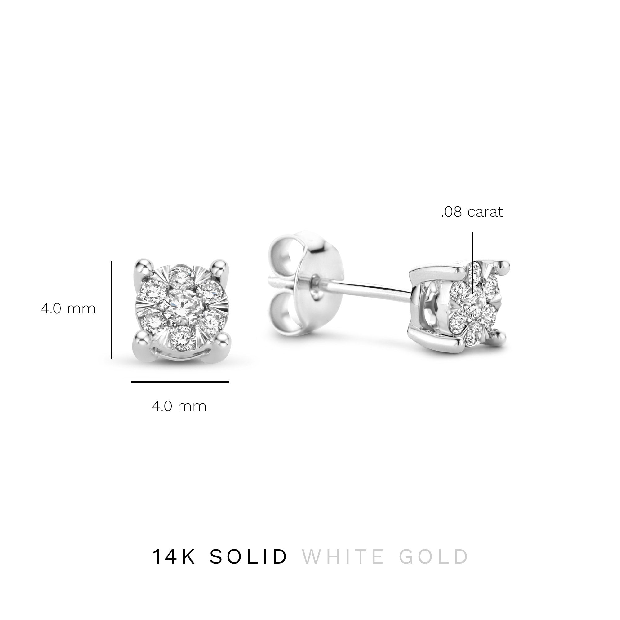 Isabel Bernard De la Paix Hanaé 14 Carat Whitegold Ear Studs | diamond 0.16 ct | IBD360016